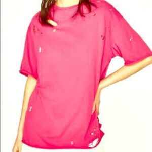 The laundry room short sleeve distressed sweatshirt size xs but oversized